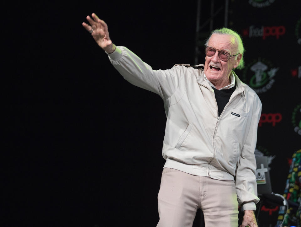 Stan Lee speaks on a panel during Emerald City Comic Con at Washington State Convention Center on March 4, 2017. in Seattle.