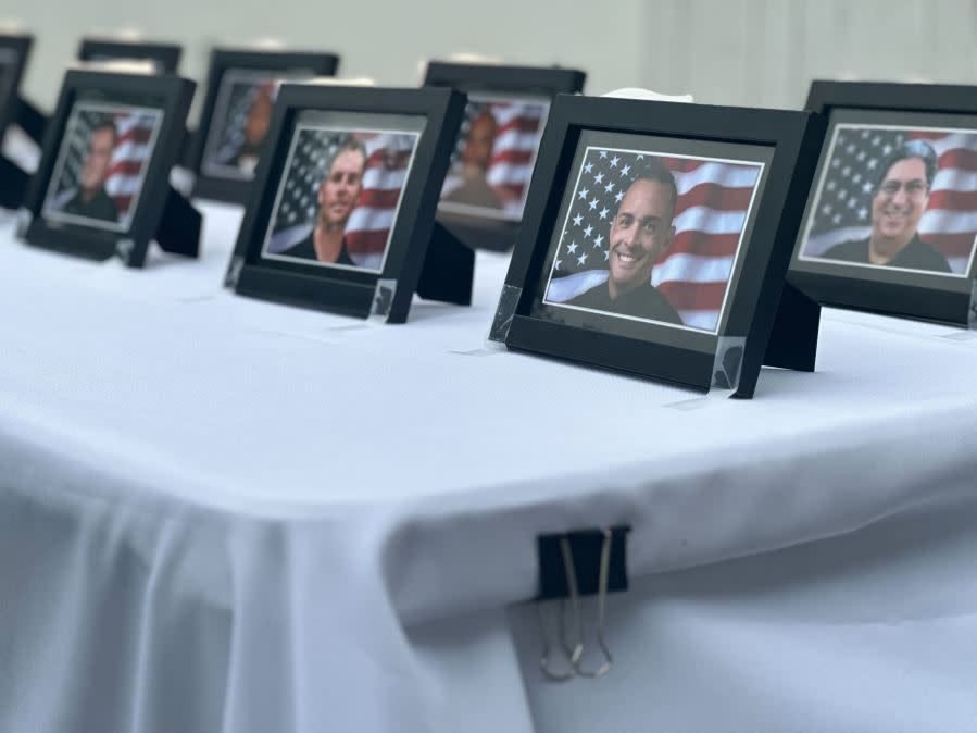 The Austin Police Department honored all 29 police officers who died in the line of duty at its Biannual Austin Police Memorial Event on Friday | Morganne Bailey/KXAN News