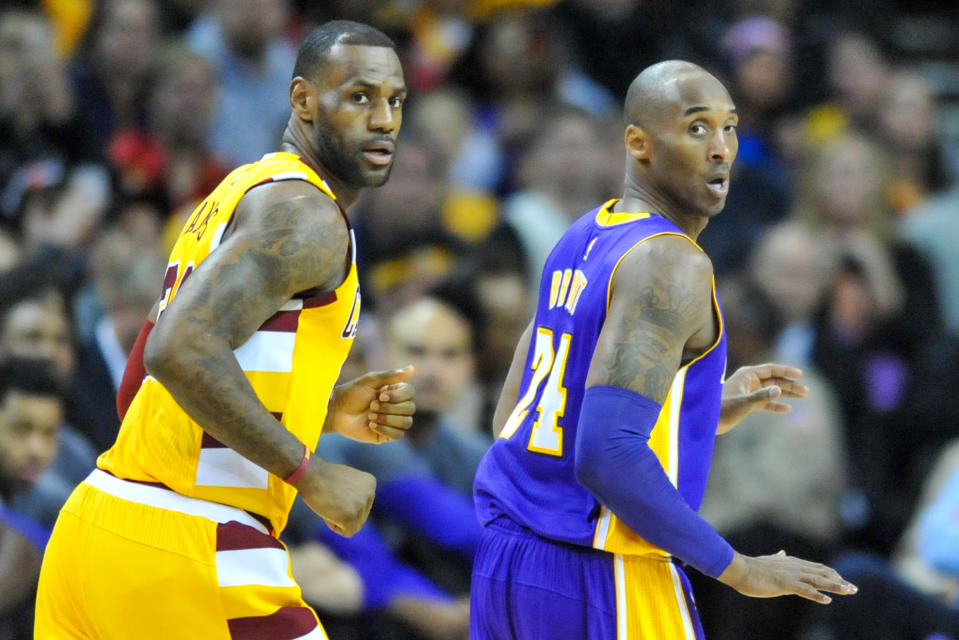 LeBron James and Kobe Bryant were a couple buckets away from potentially meeting in the Finals. (Nick Cammett/Diamond Images via Getty Images)