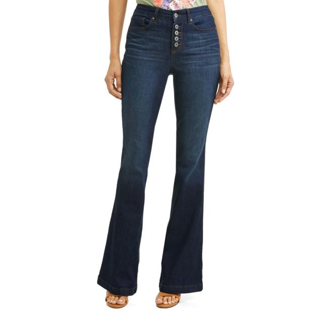 New!Sofia Vergara High Rise Button Up Flare Jeans. Size 12 Short