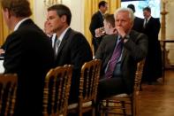 General Electric (GE) CEO Jeff Immelt (C) waits for U.S. President Donald Trump to arrive for the start of an event highlighting emerging technologies, in the East Room at the White House in Washington, U.S. June 22, 2017. REUTERS/Jonathan Ernst