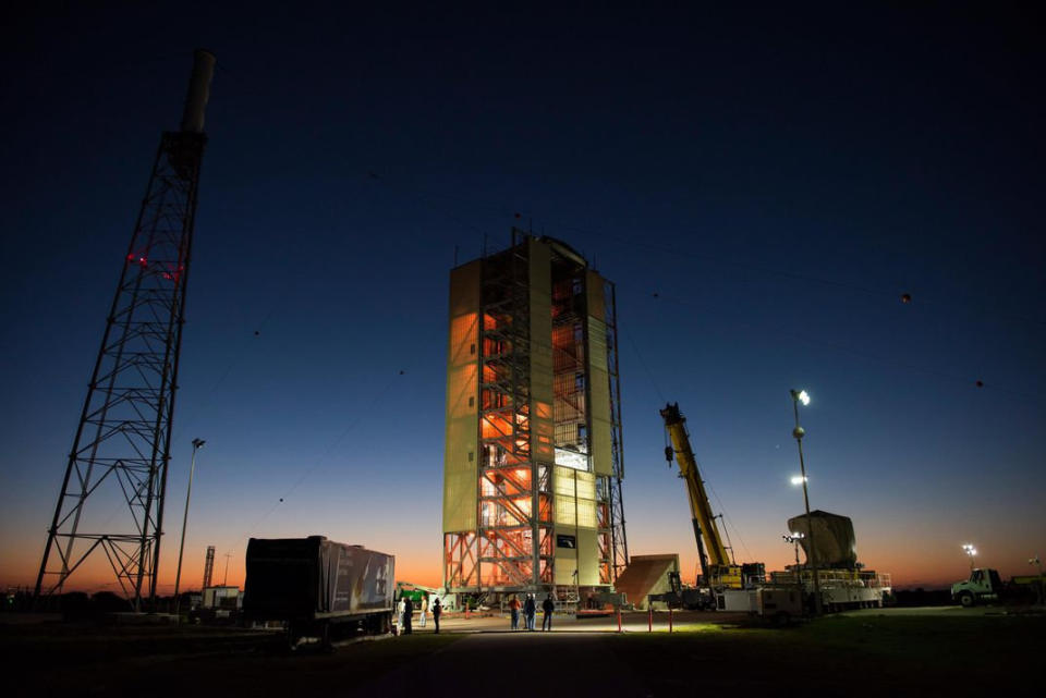 Runner-up: The Launch Complex 46 at the Kennedy Space Center during preparations for testing of the Orion spacecraft's launch abort system