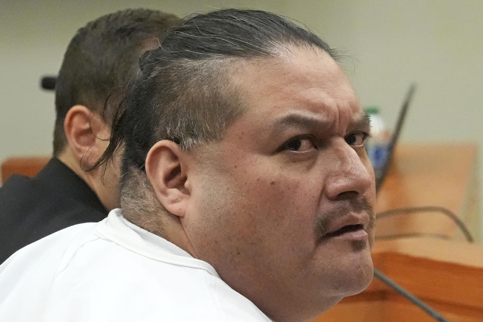 Death row inmate Taberon Honie looks on during the Utah Board of Pardons commutation hearing Monday, July 22, 2024, at the Utah State Correctional Facility, in Salt Lake City. Utah officials began hearing testimony Monday, about whether Honie facing execution next month should be spared the death penalty for murdering his girlfriend's mother and instead remain imprisoned for life. (AP Photo/Rick Bowmer, Pool)