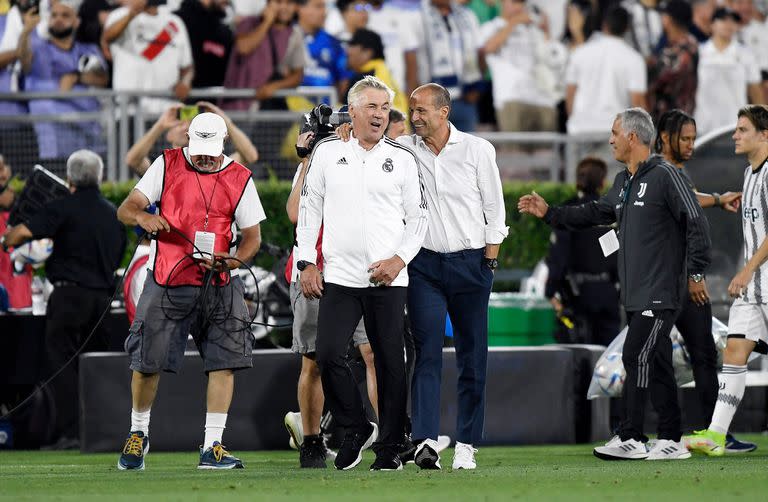 Carlo Ancelotti y Massimiliano Allegri se encontraron el sábado pasado en Los Ángeles, para el amistoso entre Real Madrid y Juventus