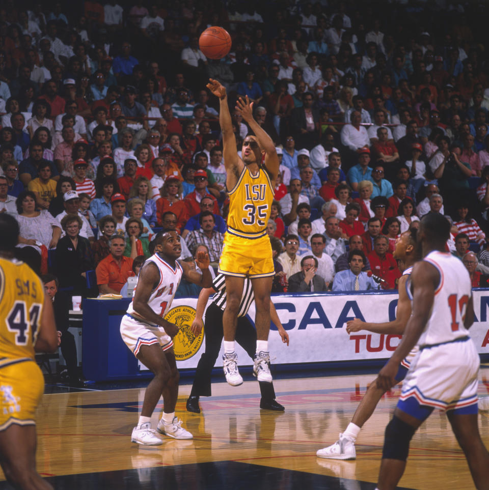 LSU honored Mahmoud Abdul-Rauf on Saturday afternoon by retiring his jersey. His longtime friend Colin Kaepernick was front and center. 