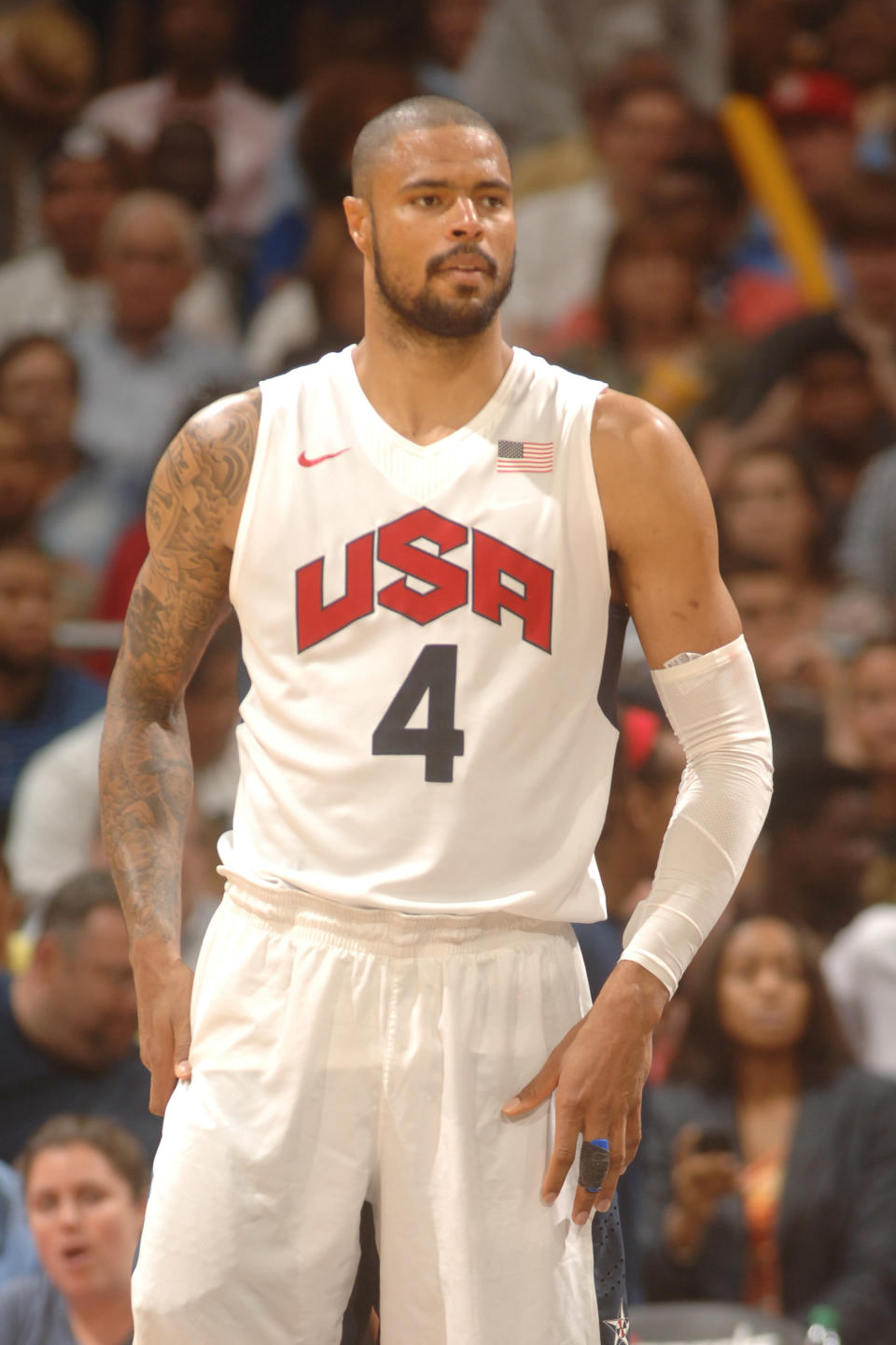 NBA defensive player of the year, Tyson Chandler, has been known to wow crowds with his talent on the basketball court. He also has proved that he knows how to steal the show with his perfectly chiseled body and unique sleeve of tattoos. (Photo by Mitchell Layton/Getty Images)