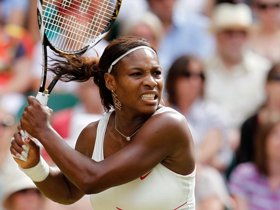 Serena Williams competes at Wimbledon in 2010.