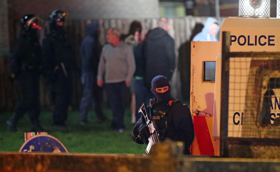 Armed police at the scene of unrest. Source: AAP