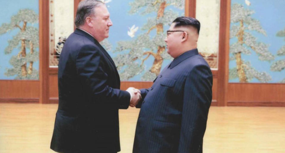US CIA Director Mike Pompeo meeting with North Korean leader Kim Jong Un in Pyongyang, North Korea. Source: Reuters