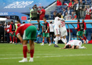 Soccer Football - World Cup - Group B - Morocco vs Iran - Saint Petersburg Stadium, Saint Petersburg, Russia - June 15, 2018 Iran players celebrate victory after the match REUTERS/Pilar Olivares