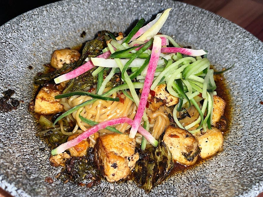 spicy noodle dish from skipper canteen at magic kingdom in disney world