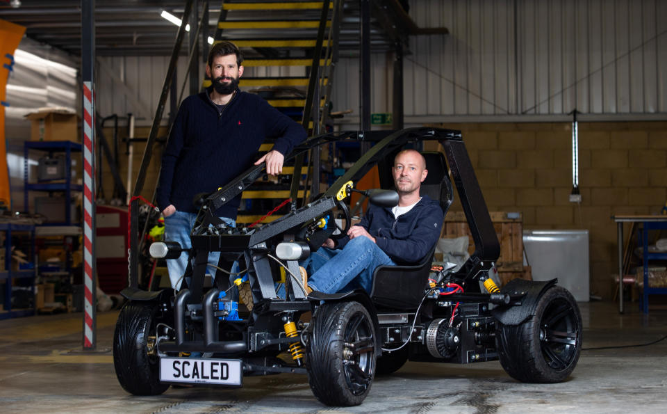 British boffins have unveiled Europe’s first electric-powered Mario Kart-style buggy made from recycled plastic and built on a 3D printer. The Chameleon, which weighs 150kg (23 stone), has a top speed of 45mph and could revolutionise commuter travel and cut pollution. The battery-powered buggy produces no emissions and is around a third of the size of an average car. It was built using a chassis made from a super-strength recycled plastic and built on a 3D printer.