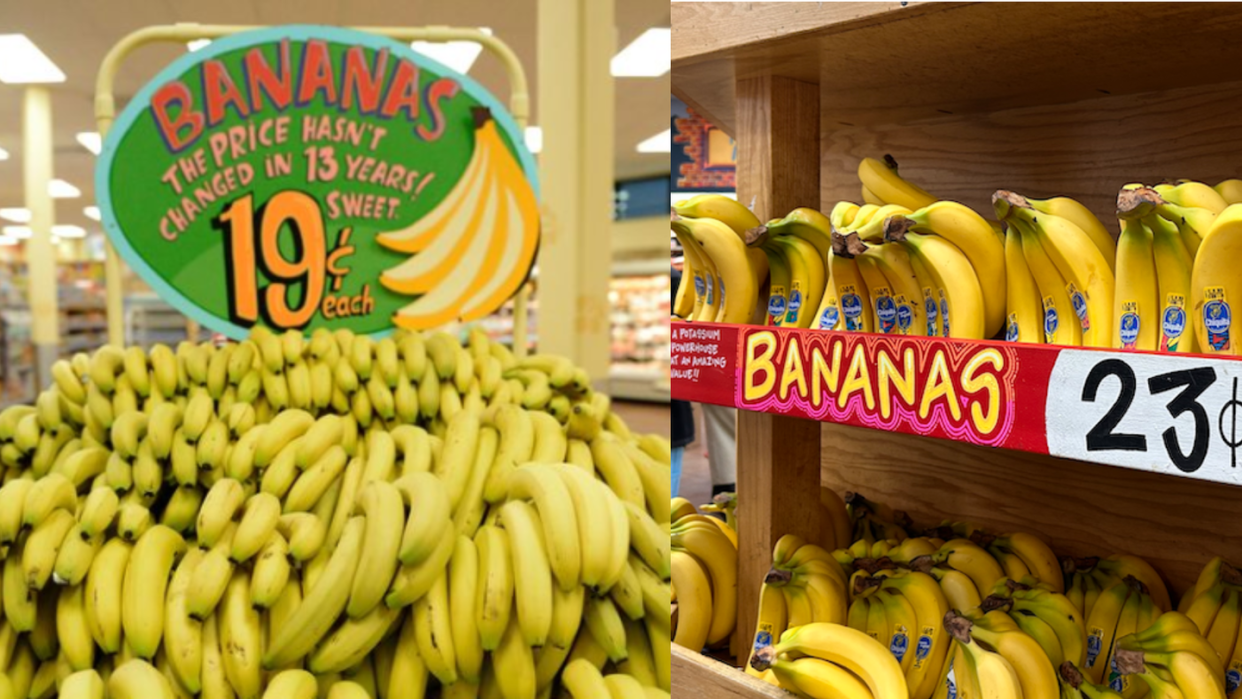 bananas on a shelf