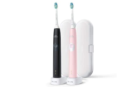 Philips Sonicare ProtectiveClean 4300 Electric Toothbrush with Travel Case, Dual Handle Pack