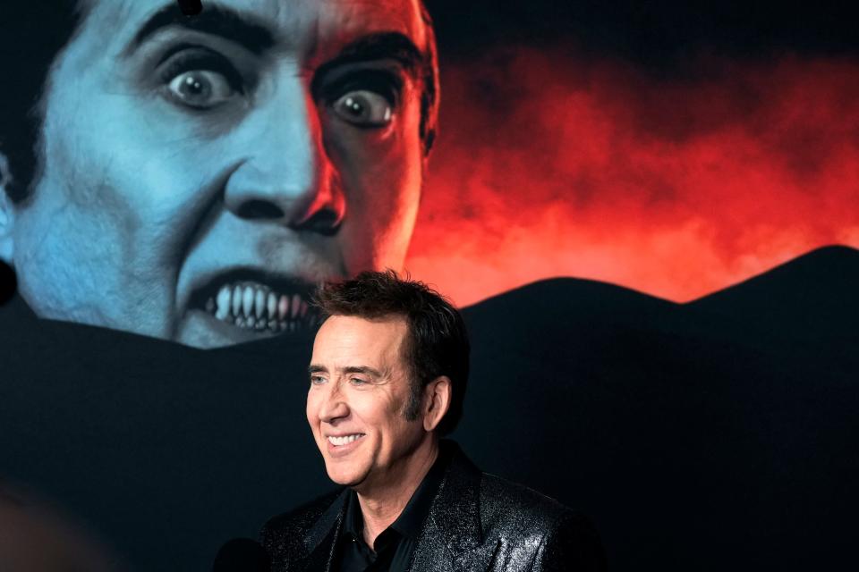 Nicolas Cage attends the "Renfield," premiere at the Museum of Modern Art, Tuesday, March 28, 2023, in New York.