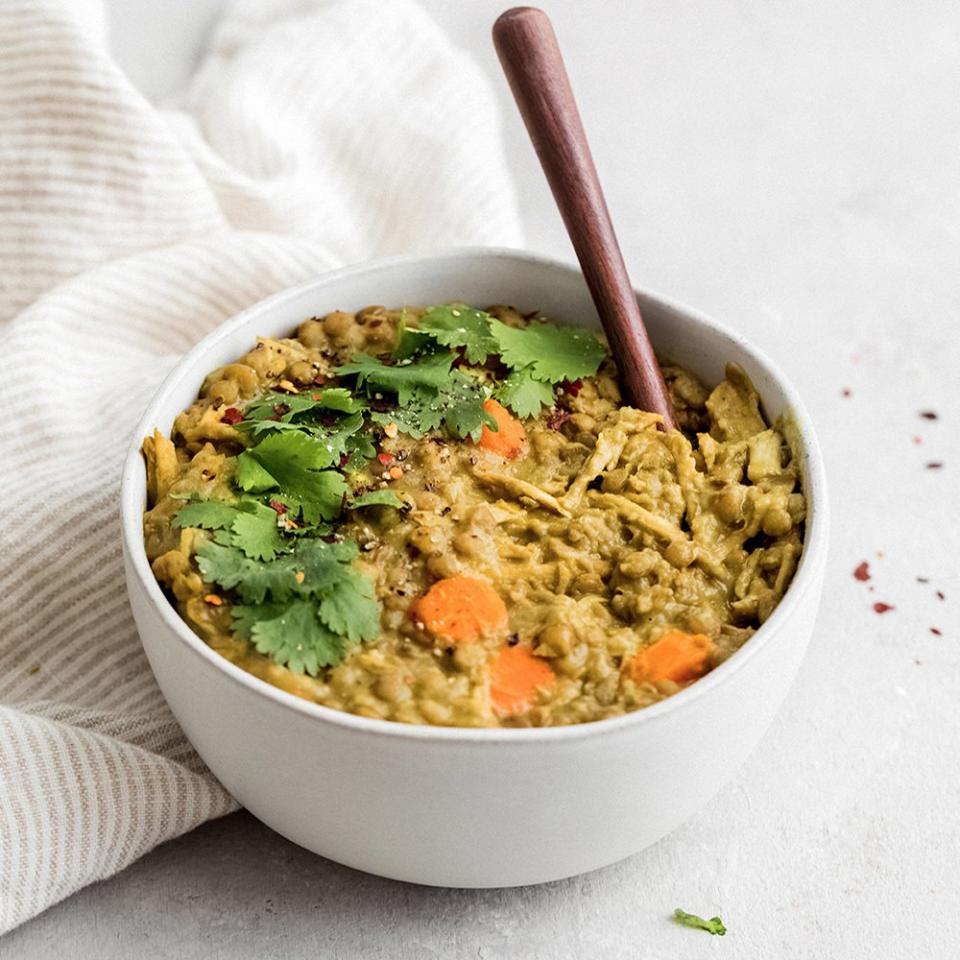 Golden Coconut Chicken Lentil Soup