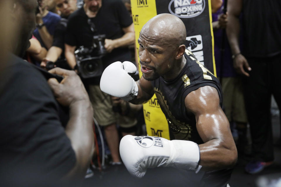 Floyd Mayweather is on the cusp of breaking yet another record for a one-day haul. (AP)