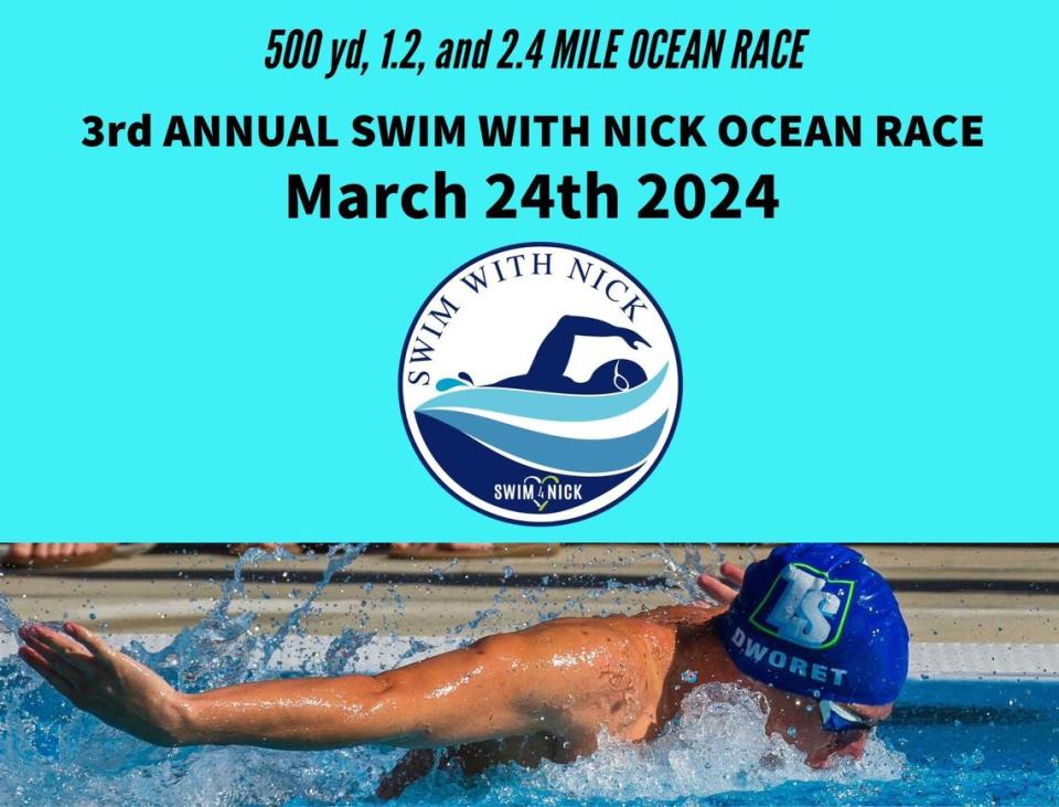 Swimmers from around the country will gather for an ocean swim to raise funds for the Nicholas Dworet Memorial Fund.