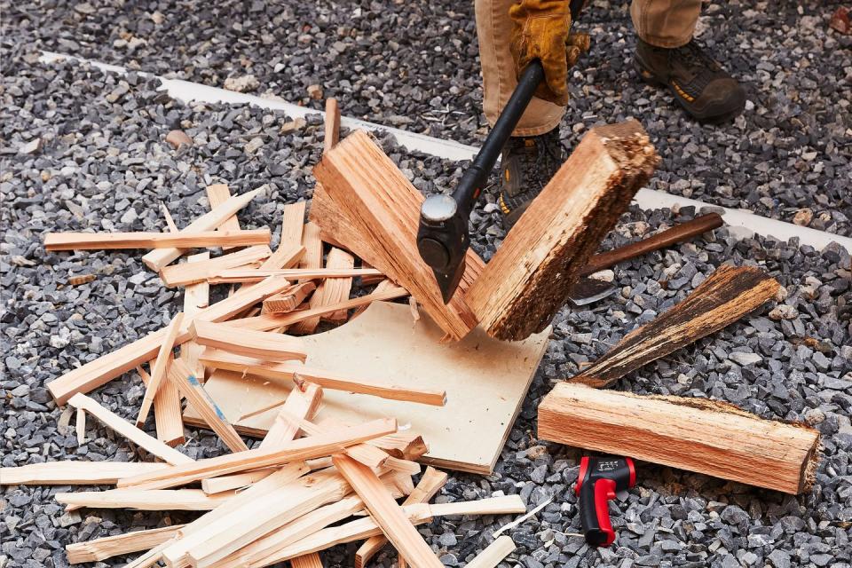 splitting logs and kindling