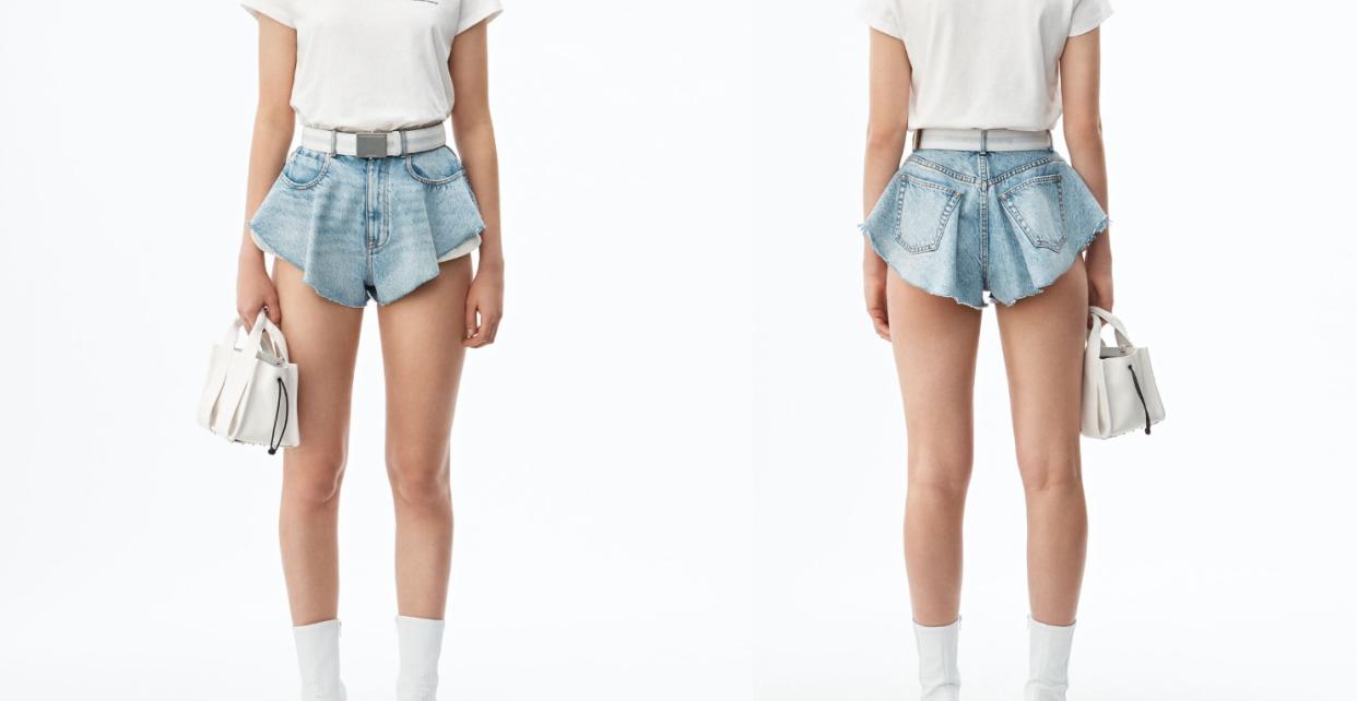 The controversial shorts cost £225. [Photo: Alexander Wang]