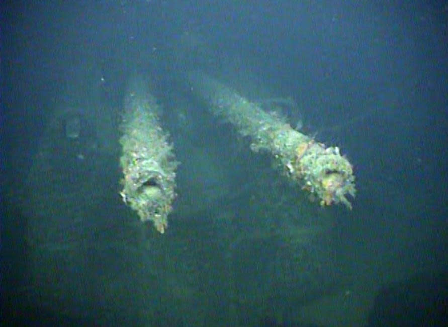 An element of sunken German WWII warship cruiser 