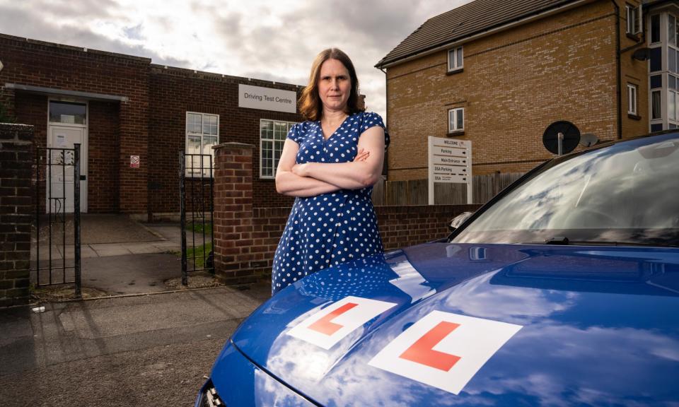 <span>‘The core of this problem is that there are not enough practical tests for everyone’: driving instructor Rachel Newland.</span><span>Photograph: Antonio Olmos/The Guardian</span>