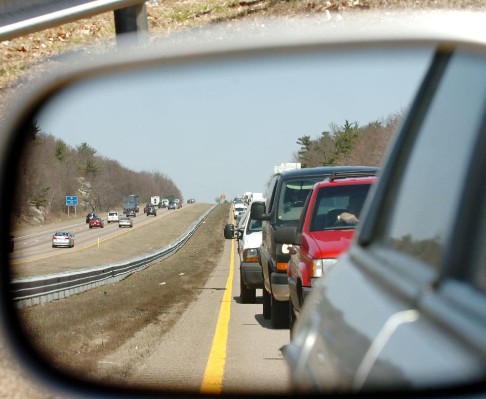 In an April 10, 2008, file photo, traffic is seen backed up on Route 24 south near the Randolph-Stoughton line.
