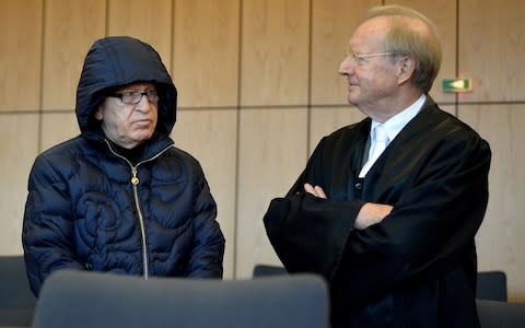 Defense lawyer Rainer Hamm (R) and Werner Mauss (L) - Credit: Sascha Steinbach/Getty Images