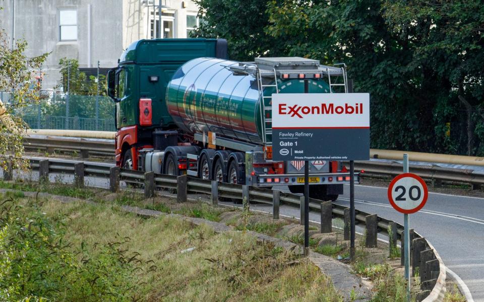 A tanker arrives at the Esso Fawley Oil Refinery, operated by Exxon Mobil Corp - Bloomberg