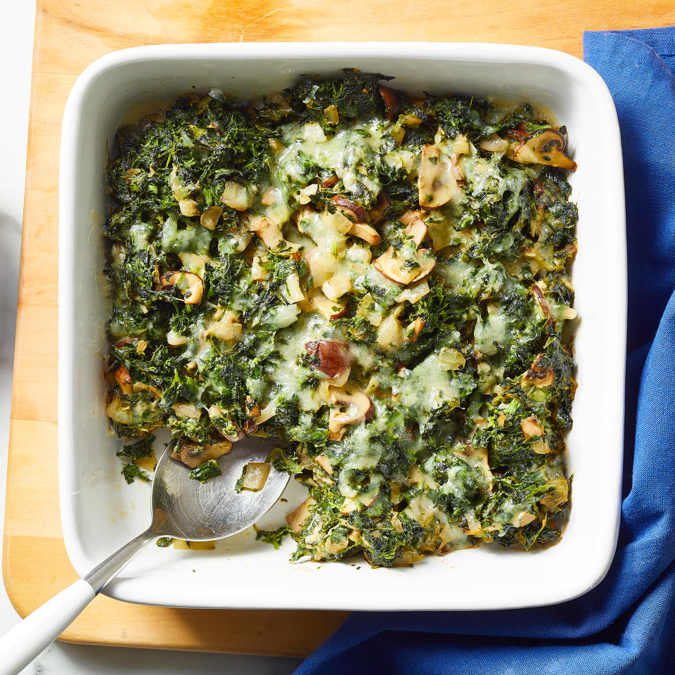 Cheesy Spinach & Mushroom Casserole