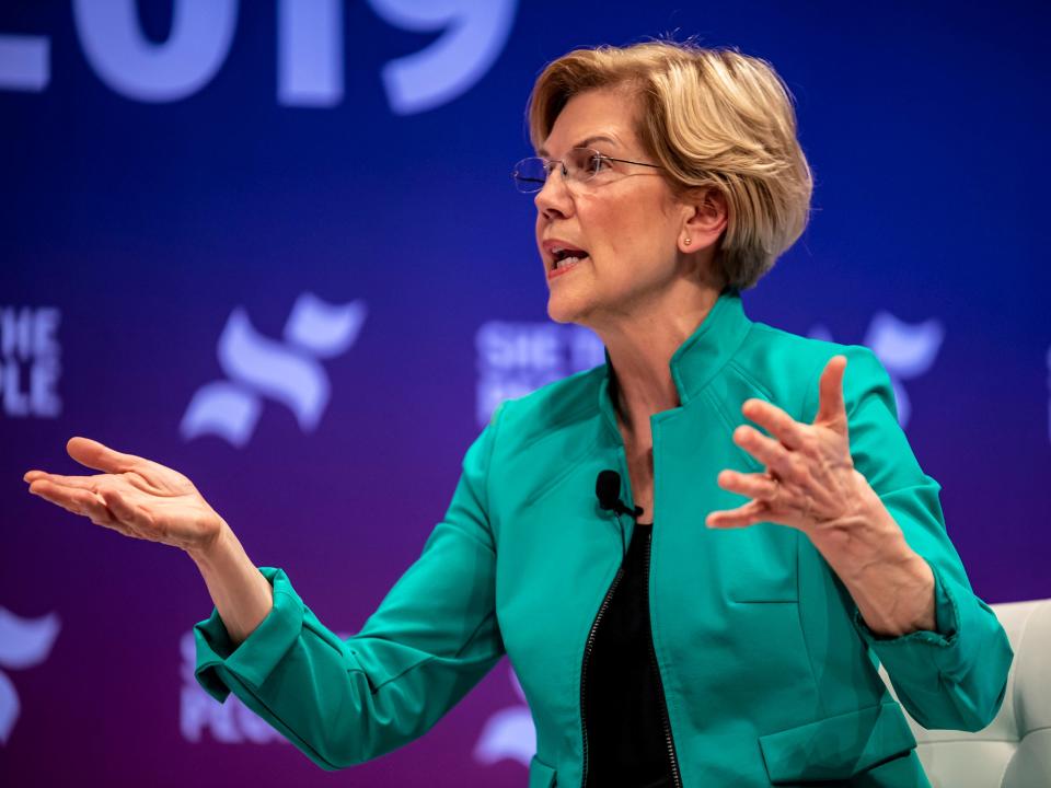 Sen. Elizabeth Warren of Massachusetts has called for breaking up big tech.