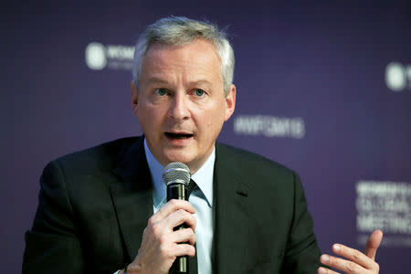 FILE PHOTO: French Economy Minister Bruno Le Maire attends the 2018 Women's Forum Global Meeting in Paris, France, November 15, 2018. REUTERS/Benoit Tessier