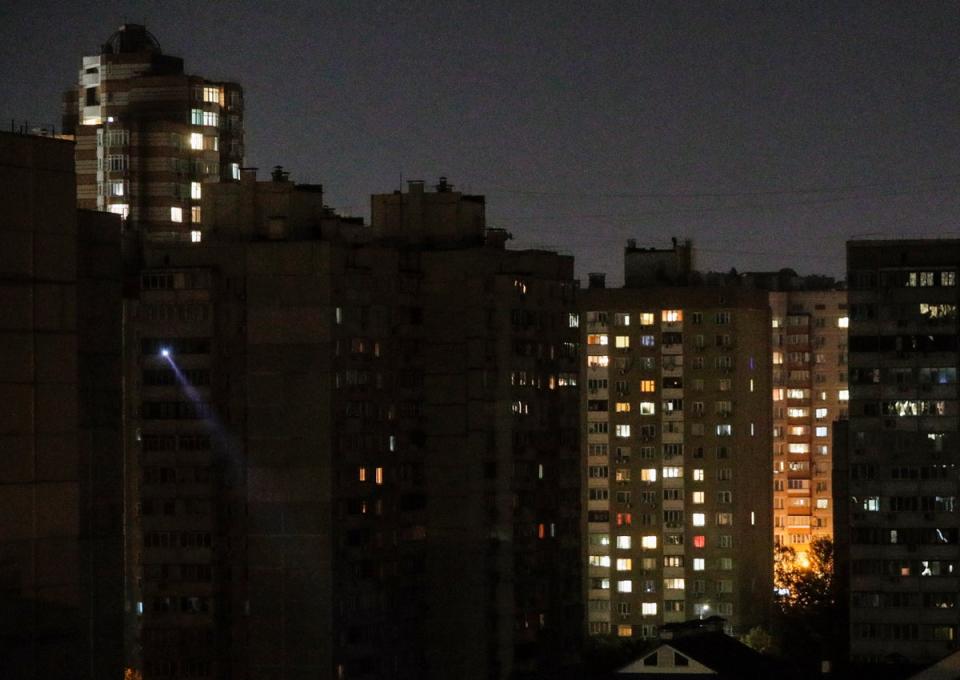 A part of Kyiv in darkness during cyclical power cutoffs (EPA)