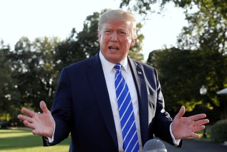 President Donald Trump departs the White House en route to Camp David