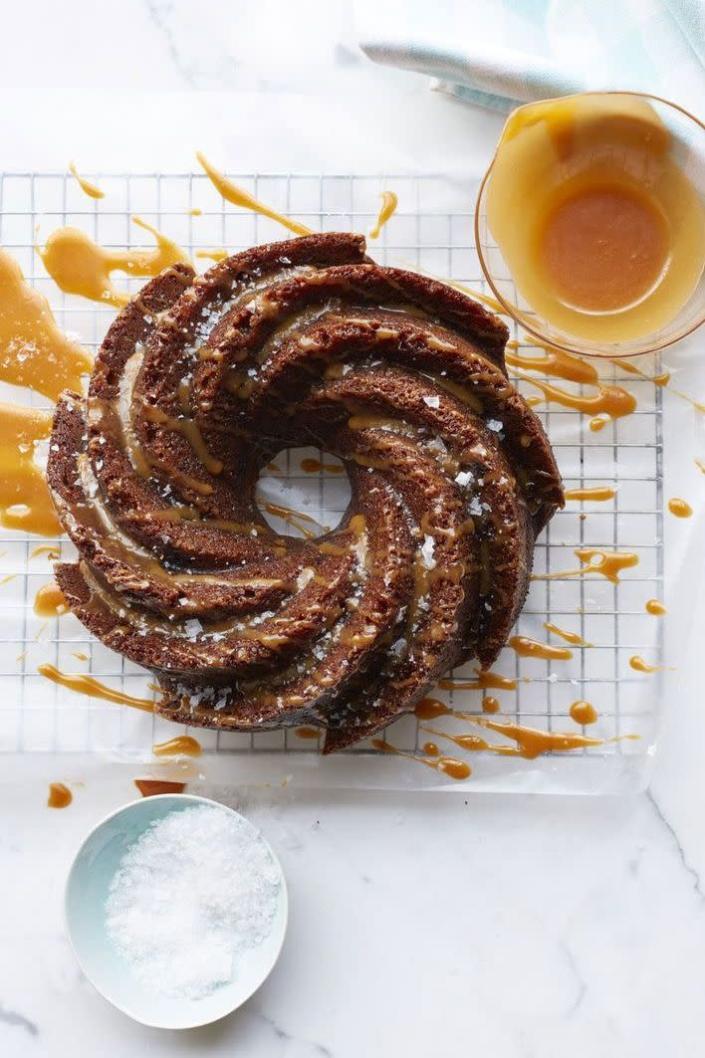 <p>Made with overripe bananas, butterscotch chips, and sea salt, this salty-sweet bundt cake will definitely have Mom reaching for seconds.</p><p>Get the<strong> <a href="https://www.womansday.com/food-recipes/food-drinks/recipes/a50264/salted-butterscotch-banana-bundt-cake-recipe-wdy0515/" rel="nofollow noopener" target="_blank" data-ylk="slk:Salted Butterscotch-Banana Bundt Cake recipe" class="link ">Salted Butterscotch-Banana Bundt Cake recipe</a>.</strong></p>