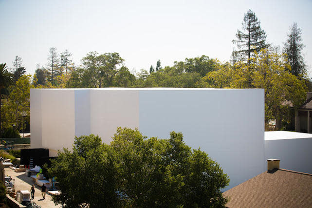 Temporary structure next to Flint Center for the Performing Arts, De Anza College, Cupertino, CA - site of Apple event on 9/9/2014