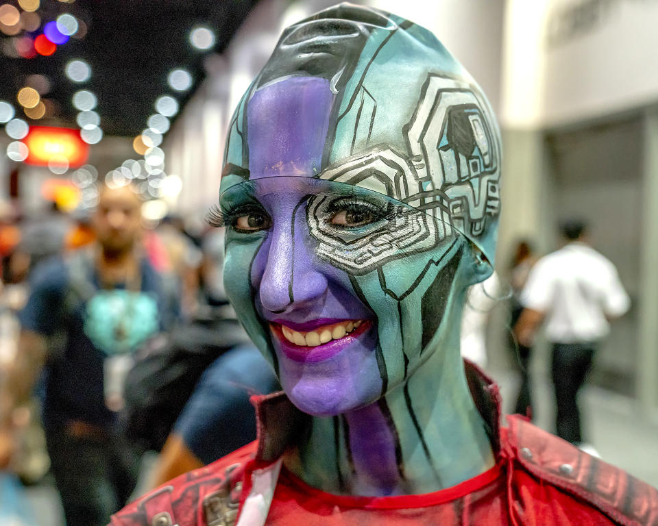 <p>Cosplayer dressed as Nebula at Comic-Con International on July 20, 2018, in San Diego. (Photo: Christy Radecic/Invision/AP) </p>