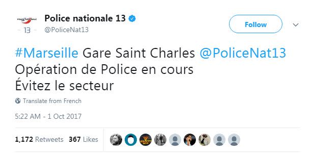 Police told people to avoid the area around the station (Twitter)