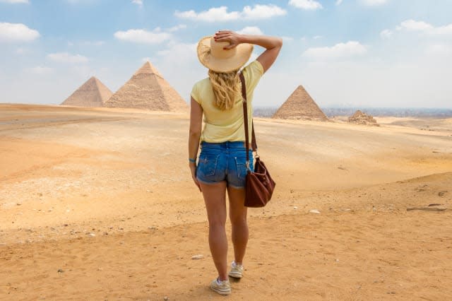 Young girl in the Sahara desert