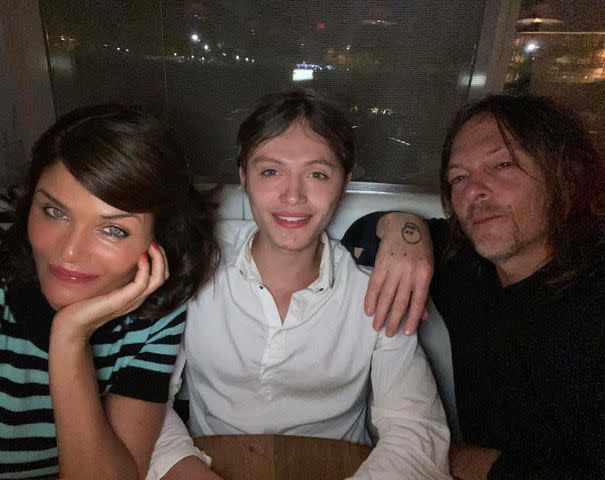 <p>Helena Christensen Instagram</p> Helena Christenson, Mingus Lucien Reedus, and Norman Reedus