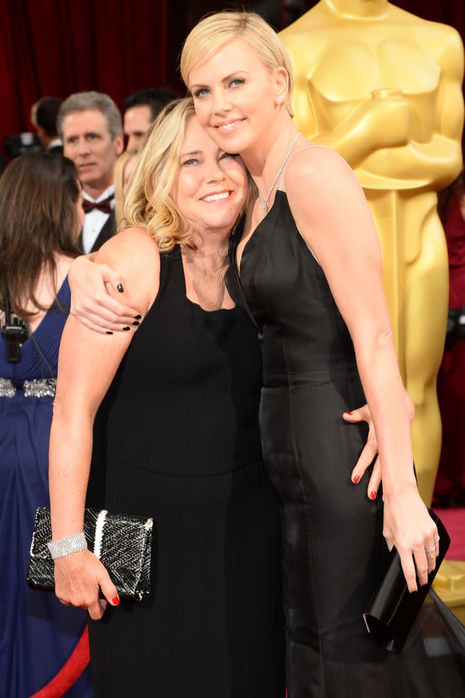 Charlize Theron and mom Gerda Jacoba Aletta Maritz in March 2014