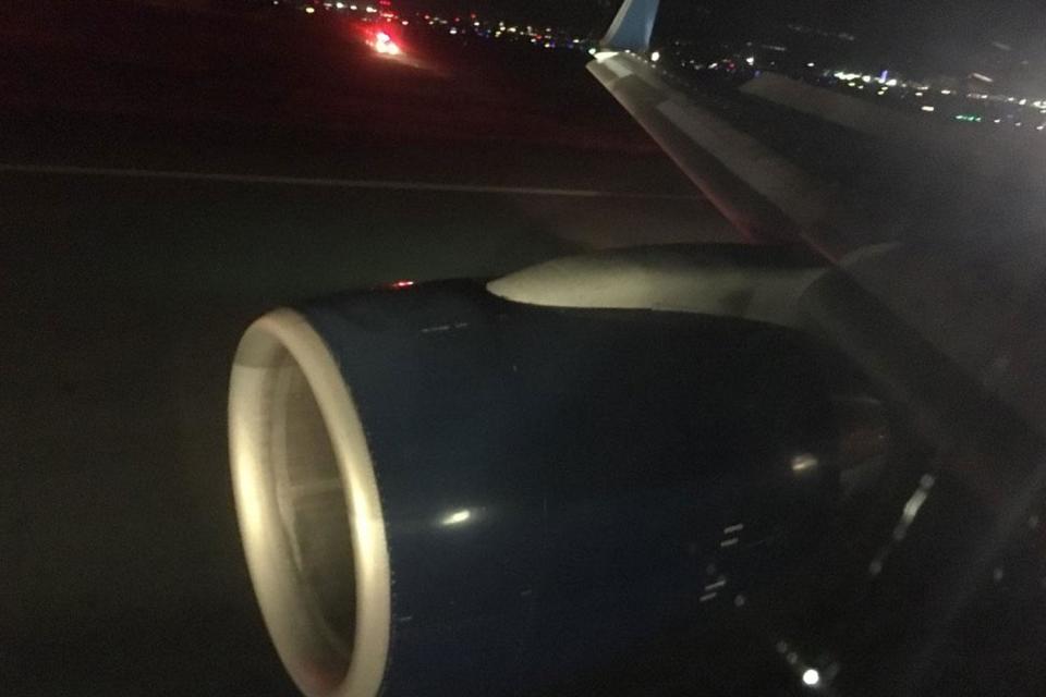 Terrifying moment Delta Air Lines plane engine catches fire after abandoned take-off