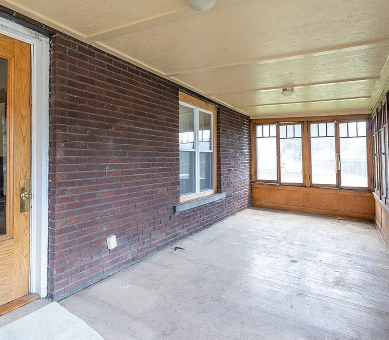 A view of the entrance outside 33 Preston Ave. in the City of Hornell, which was featured on the popular Cheap Old Houses Instagram page with over 2.4 million followers and an HGTV television program of the same name.