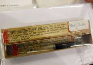 <p>This pen was used at the signing of the "Interdiction of the Delivery of Offensive Weapons to Cuba". The collection belonged to David Powers, who was the President's asisstant and friend. He died in 1998 (Reuters)</p>