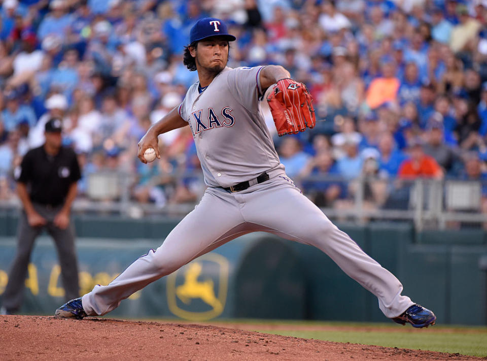 Yu Darvish looks to lead the Texas Rangers one step closer to a division championship on Saturday. (Getty)