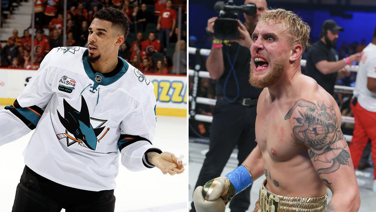 NHL forward Evander Kane really, really wants to box Jake and/or Logan Paul and I'm ashamed to admit that I would watch the hell out of that. (Getty)
