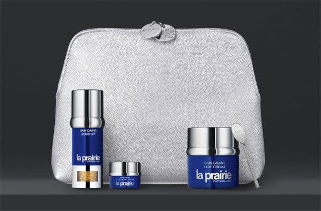 The budget gift pack has been compared to the $575 Skin Caviar set (pictured) which includes a Skin Caviar Liquid Lift, Luxe Cream, and Luxe Eye Lift Cream. Picture: LaPrairie.com.au