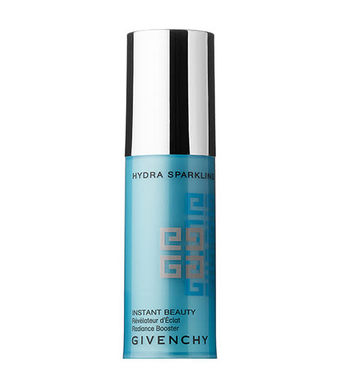 <p><strong>Givenchy</strong> brightening serum, $59, sephora.com</p><p><a rel="nofollow noopener" href="https://www.sephora.com/product/hydrasparkling-radiance-booster-P393725?s" target="_blank" data-ylk="slk:BUY NOW;elm:context_link;itc:0;sec:content-canvas" class="link ">BUY NOW</a></p>