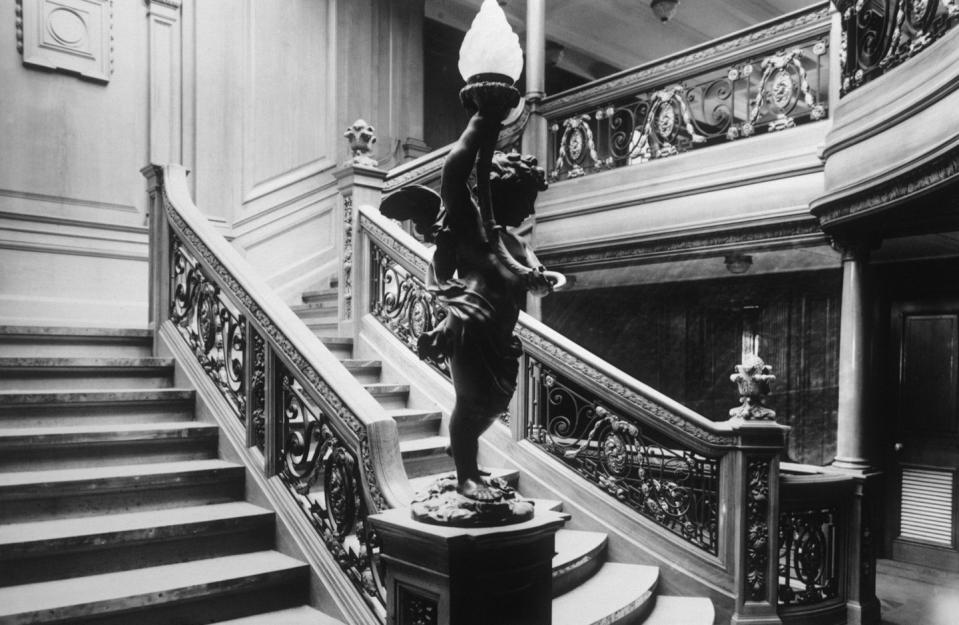 staircase to restaurant on the titanic