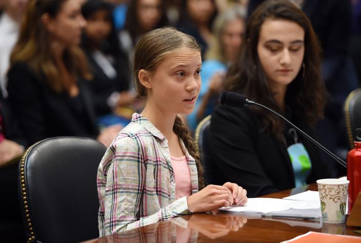 Swedish teen climate activist Greta Thunberg testifies on Capitol Hill in Washington, D.C., Wednesday. (Photo: Olivier Douliery/AFP/Getty Images)